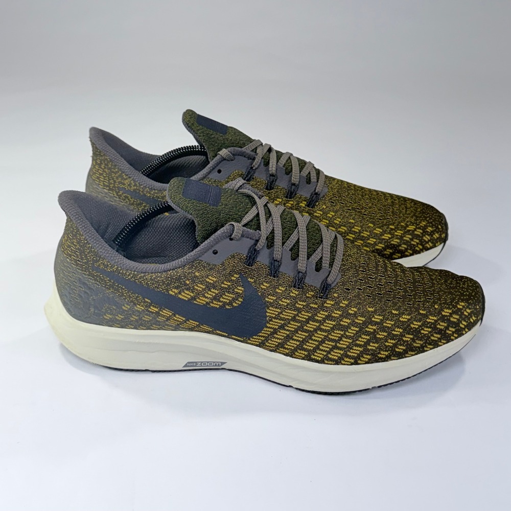 Nike Air Zoom Pegasus 35 Running Shoes Mens 12 Gold Grey Athletic Fitness Gym